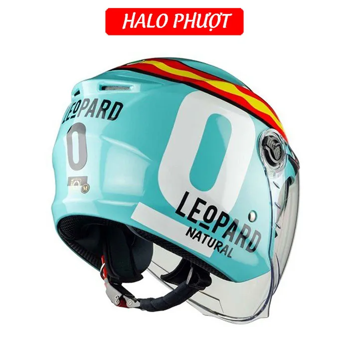 ( Tặng Tem KYT ) Nón bảo hiểm 3/4 2 kính Royal M668 - Tem Leopard