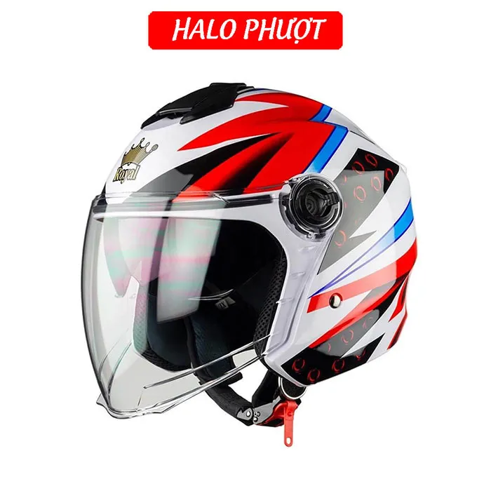 ( Tặng Tem KYT ) Nón bảo hiểm 3/4 2 kính Royal M668 - Tem Dragon Boy