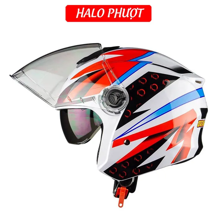 ( Tặng Tem KYT ) Nón bảo hiểm 3/4 2 kính Royal M668 - Tem Dragon Boy