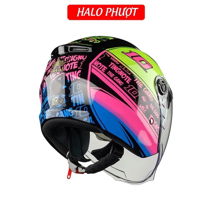 ( Tặng Tem KYT ) Nón bảo hiểm 3/4 2 kính Royal M668- Tem Thitipong