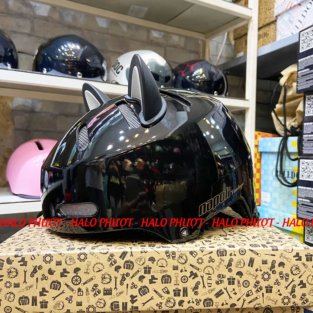 Nón xe đạp Napoli N05 Đen Bóng 