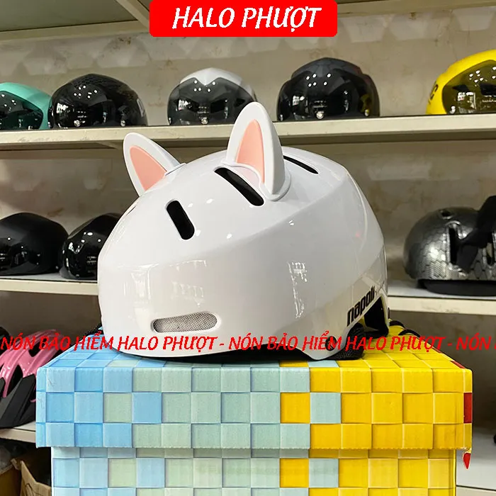 Nón xe đạp Napoli N05 Trắng Bóng 