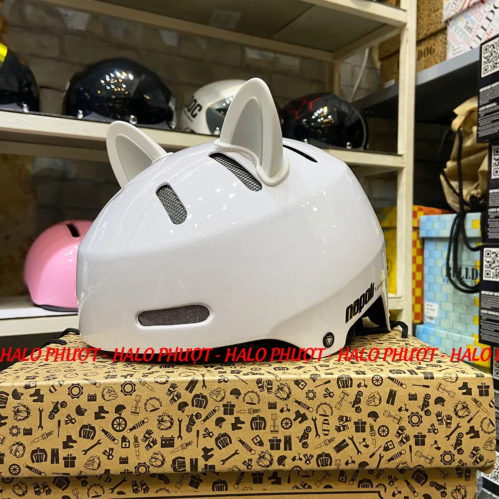 Nón xe đạp Napoli N05 Trắng Bóng 