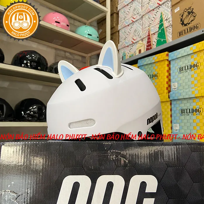 Nón xe đạp Napoli N05 Trắng Nhám