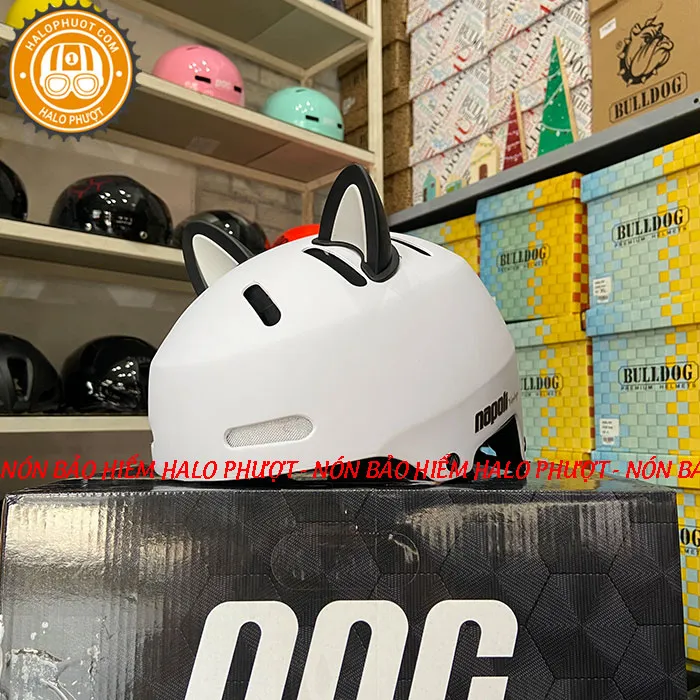 Nón xe đạp Napoli N05 Trắng Nhám