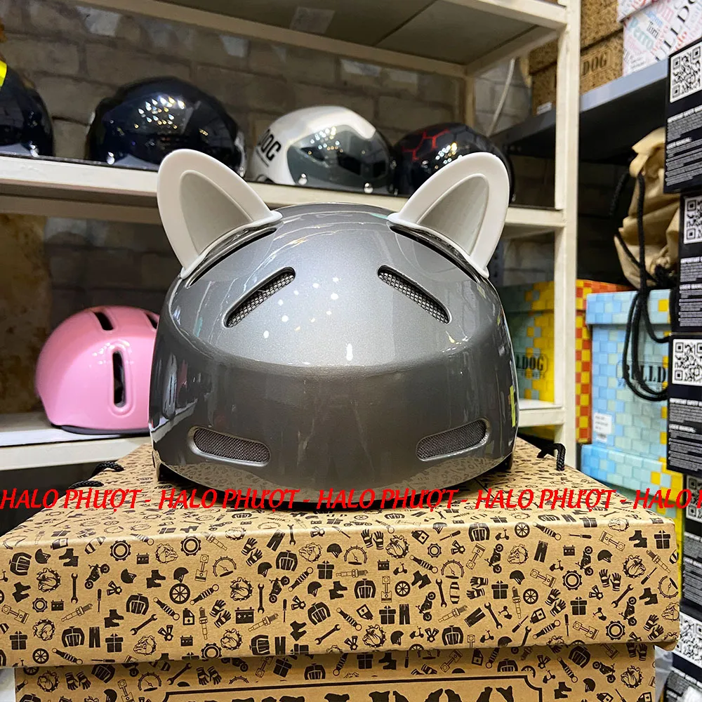 Nón xe đạp Napoli N05 Xám Bóng 