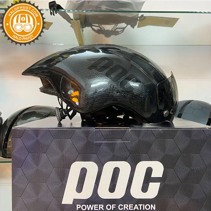 Nón POC P01 Carbon Mini Chữ Đen