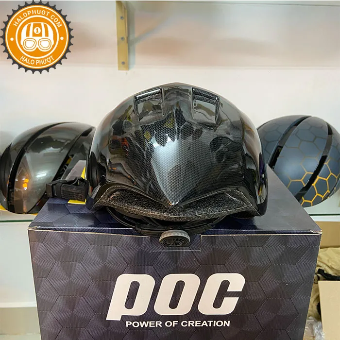 Nón POC P01 Carbon Mini Chữ Đen