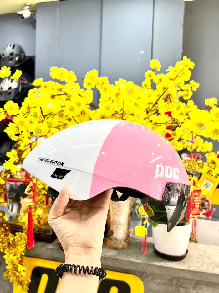 Nón POC FALCON Trắng Hồng
