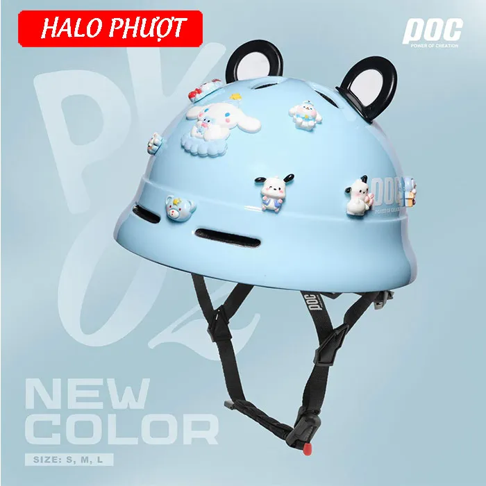 Nón POC PK02 Xanh Trời (Tặng tai mèo)