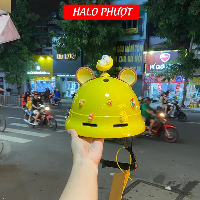 Nón POC PK02 Vàng (Tặng tai mèo)