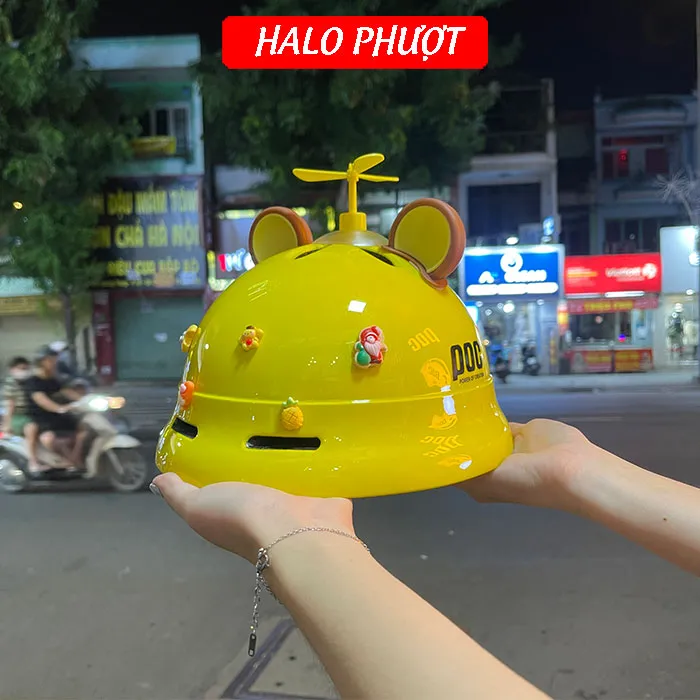 Nón POC PK02 Vàng (Tặng tai mèo)