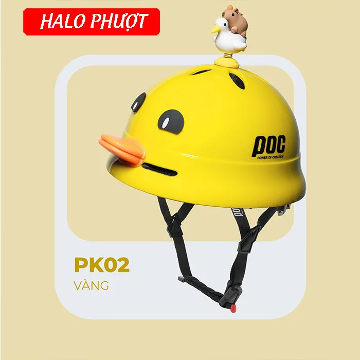 Nón POC PK02 Vàng (Tặng tai mèo)