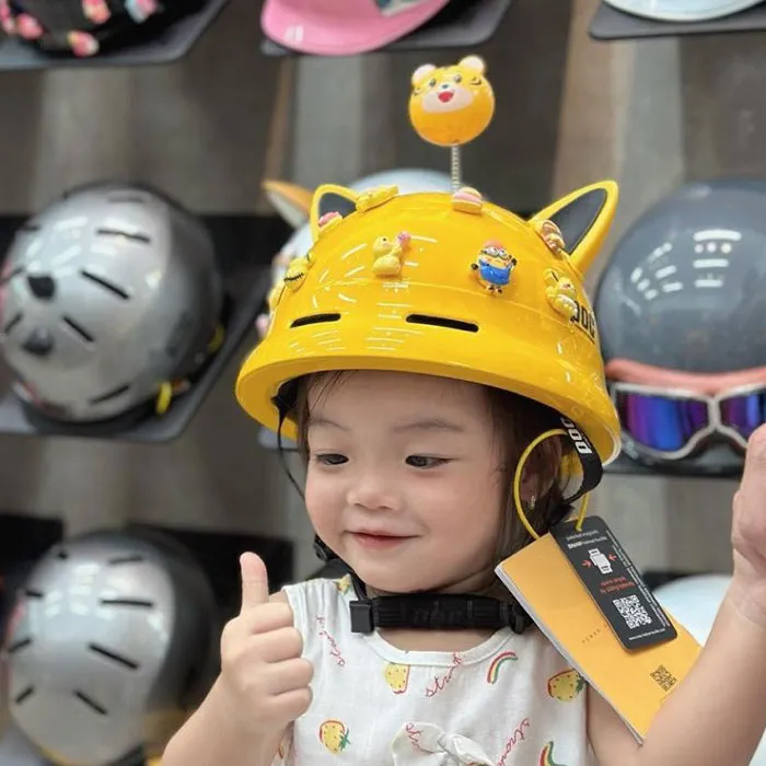 Nón POC PK02 Vàng (Tặng tai mèo)