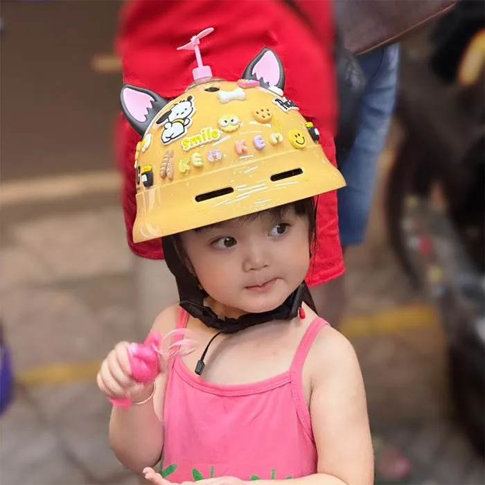 Nón POC PK02 Màu Kem Beige (Tặng tai mèo)