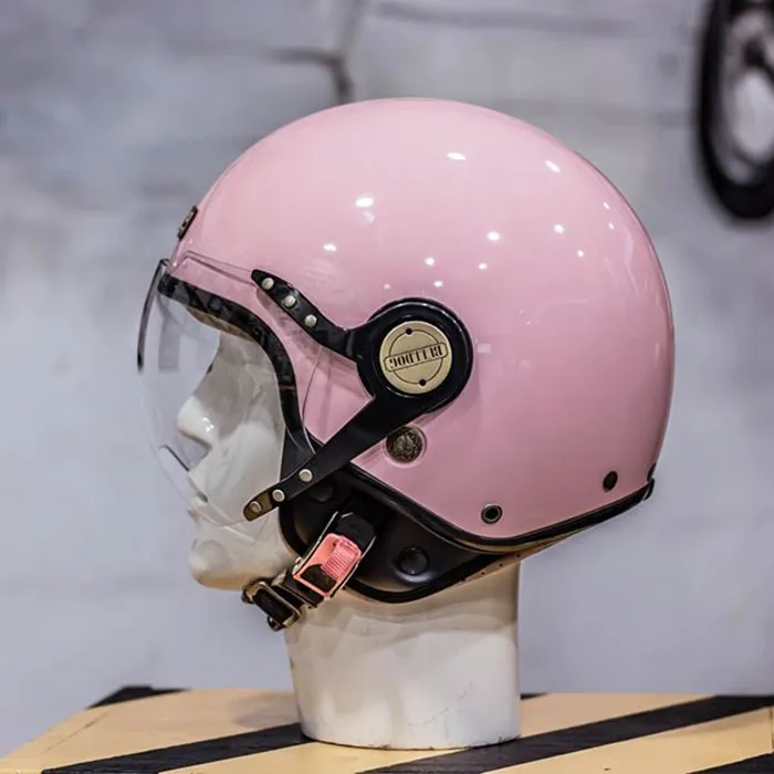 Mũ bảo hiểm 3/4 Bulldog POM Hồng (Tặng khóa số)