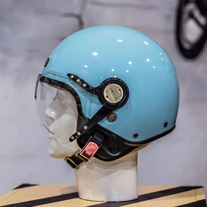 Mũ bảo hiểm 3/4 Bulldog POM Xanh Dương (Tặng khóa số)