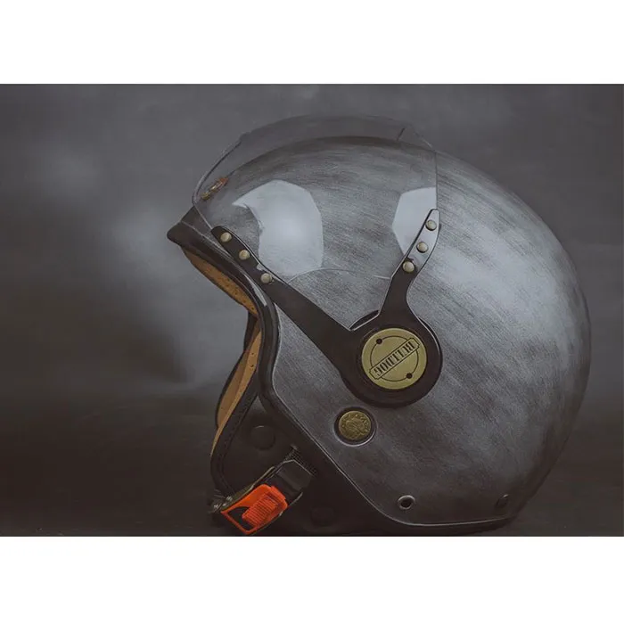 Mũ bảo hiểm 3/4 Bulldog POM Xước Bạc (Tặng khóa số)