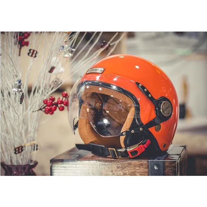 Mũ bảo hiểm 3/4 Bulldog POM Cam (Tặng khóa số)