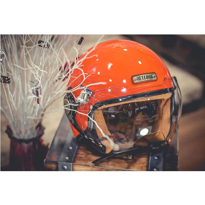 Mũ bảo hiểm 3/4 Bulldog POM Cam (Tặng khóa số)