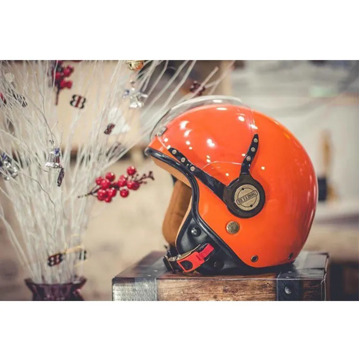 Mũ bảo hiểm 3/4 Bulldog POM Cam (Tặng khóa số)