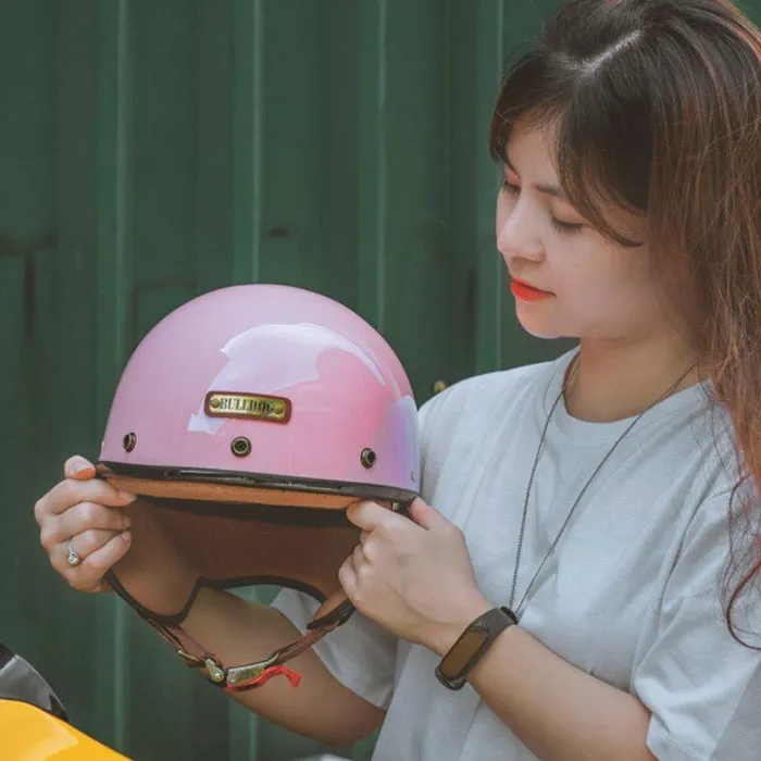 Nón nửa đầu Bulldog PUG Hồng