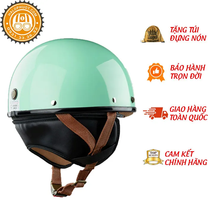 Nón nửa đầu Bulldog PUG Xanh Lá