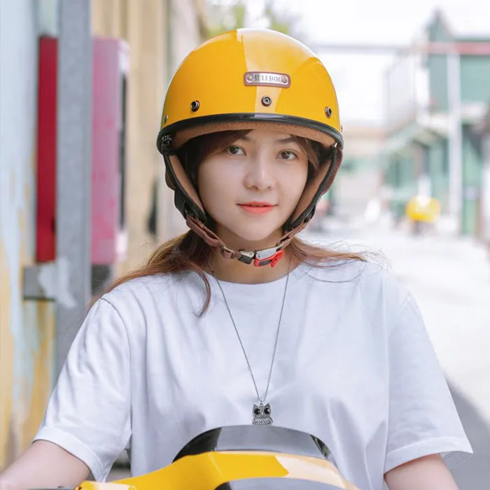 Nón nửa đầu Bulldog PUG Vàng