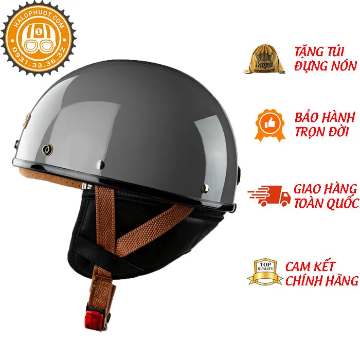 Nón nửa đầu Bulldog PUG Xám