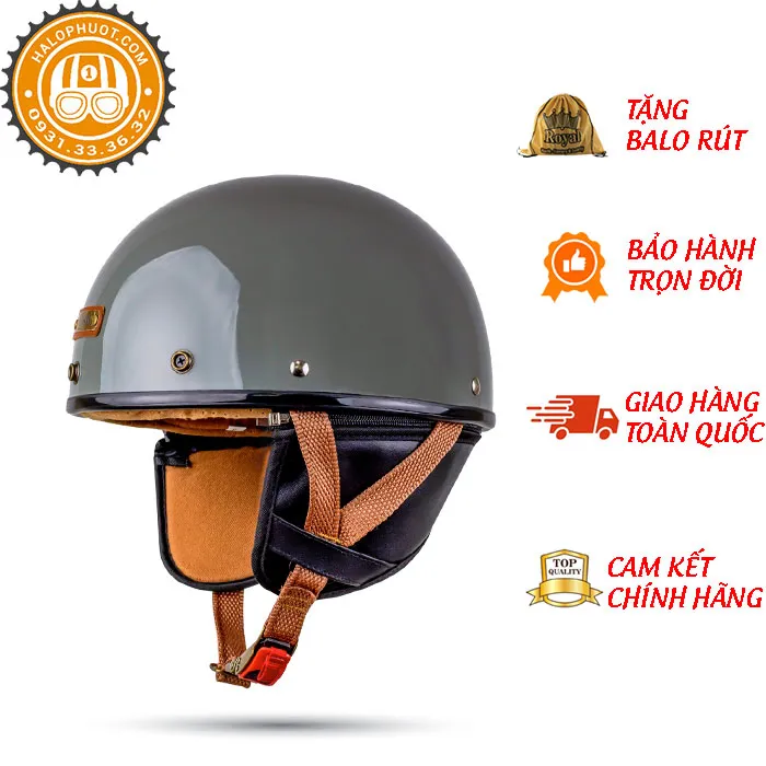 Nón nửa đầu Bulldog PUG Xám