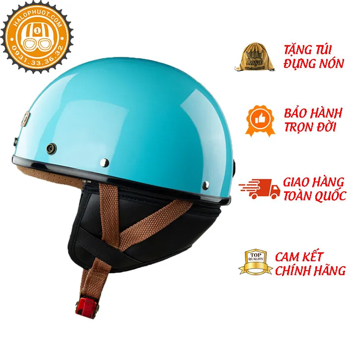 Nón nửa đầu Bulldog PUG Xanh Dương