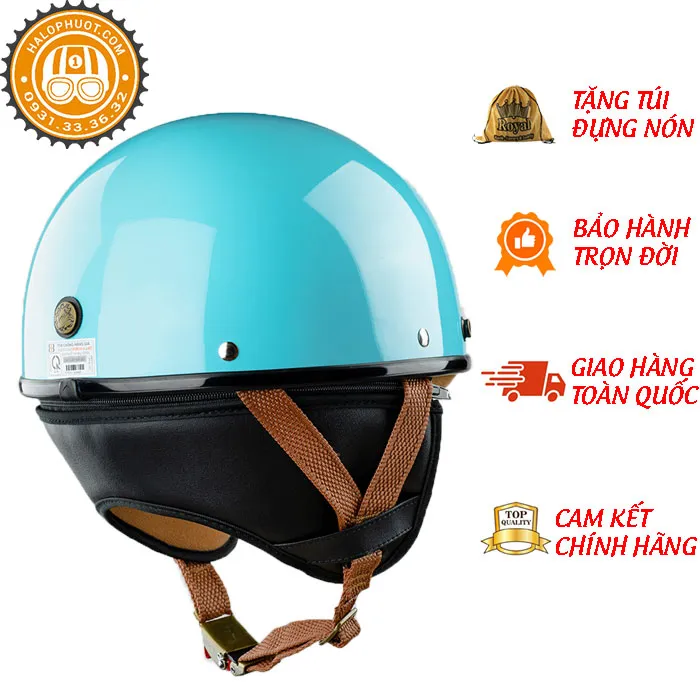 Nón nửa đầu Bulldog PUG Xanh Dương