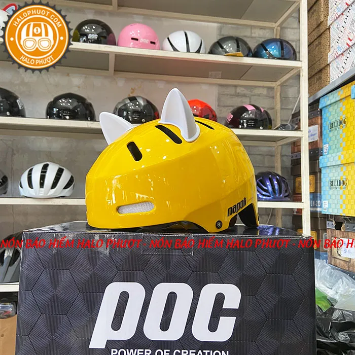 Nón xe đạp Napoli N05 Vàng Bóng