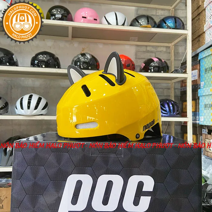 Nón xe đạp Napoli N05 Vàng Bóng