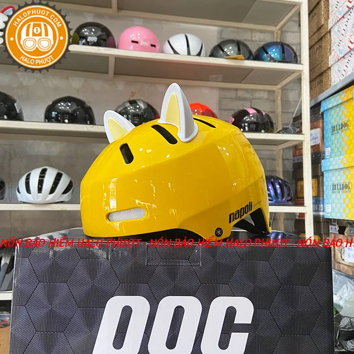 Nón xe đạp Napoli N05 Vàng Bóng