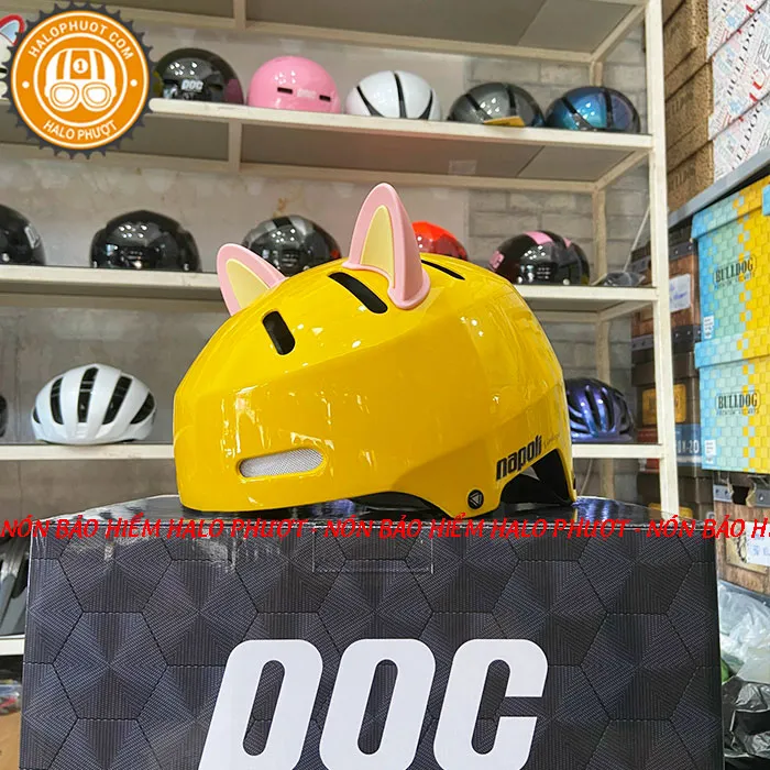 Nón xe đạp Napoli N05 Vàng Bóng