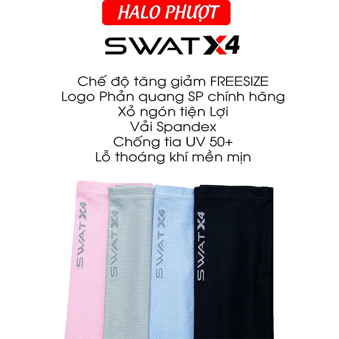 Ống tay Swat chống nắng X4 (có dây rút)