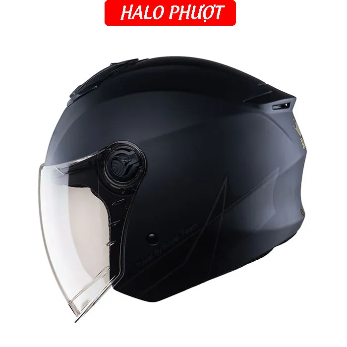 ( Tặng Tem KYT ) Nón bảo hiểm 3/4 Royal XH01 Đen Nhám (Lót tháo rời)