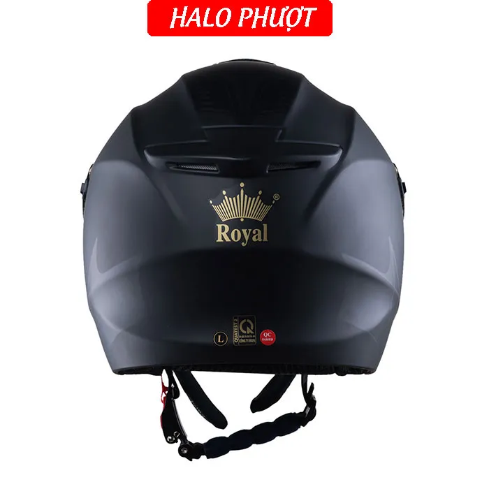 ( Tặng Tem KYT ) Nón bảo hiểm 3/4 Royal XH01 Đen Nhám (Lót tháo rời)