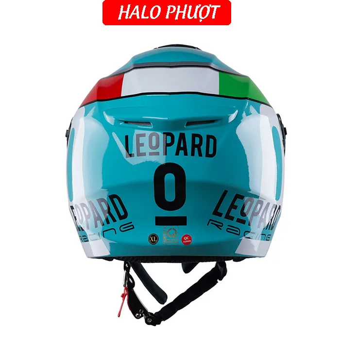 ( Tặng Tem KYT ) Nón bảo hiểm 3/4 Royal XH01 tem Leopard (Lót tháo rời) 