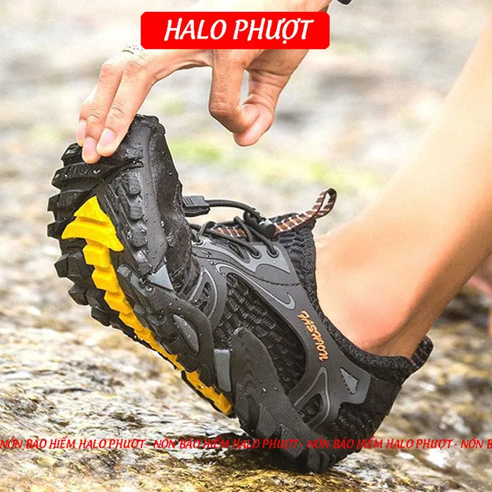 Giày phượt Trekking, leo núi, đi biển siêu bám, nhanh khô - Màu Rêu Drift 01