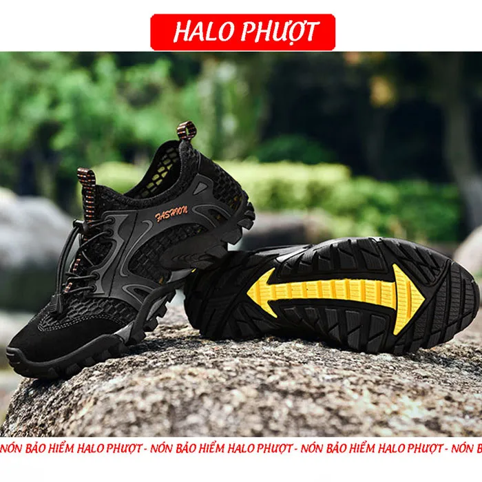 Giày phượt Trekking, leo núi, đi biển siêu bám, nhanh khô - Màu Rêu Drift 01