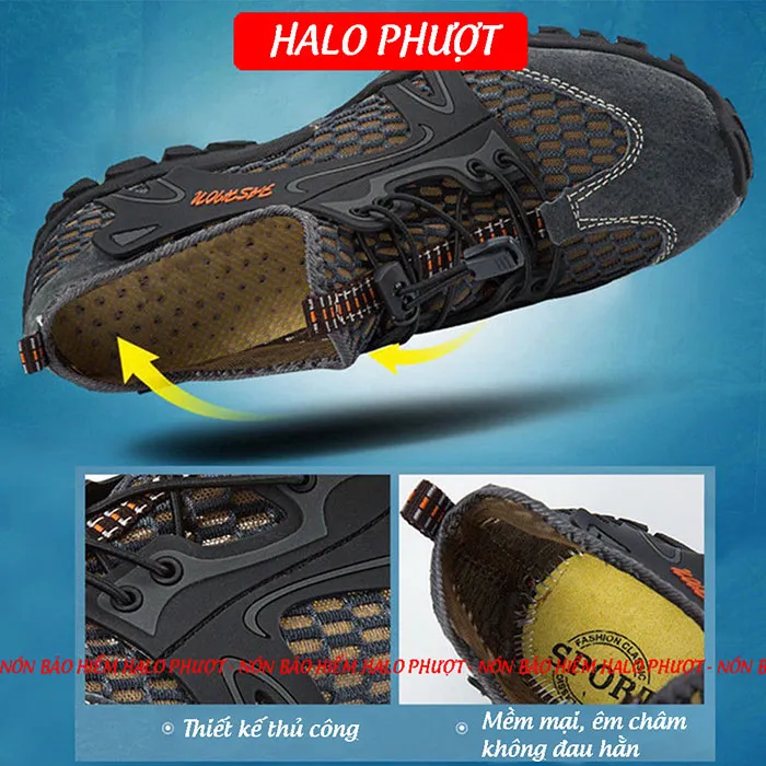 Giày phượt Trekking, leo núi, đi biển... siêu bám, nhanh khô - Màu Đen Drift 01