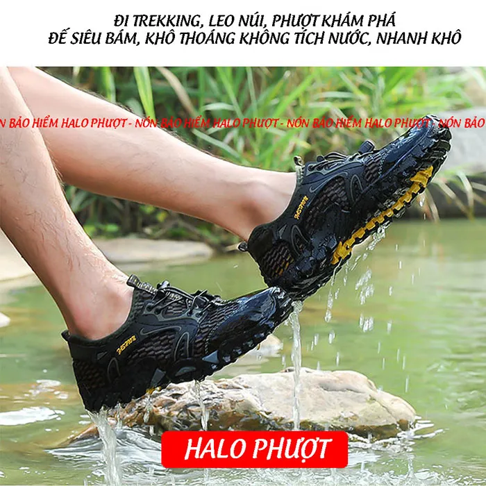 Giày phượt Trekking, leo núi, đi biển siêu bám, nhanh khô - Màu Vàng Nâu Drift 01