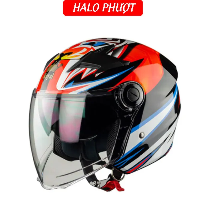 ( Tặng Tem KYT ) Nón bảo hiểm 3/4 2 kính Royal M268 - Tem Basani