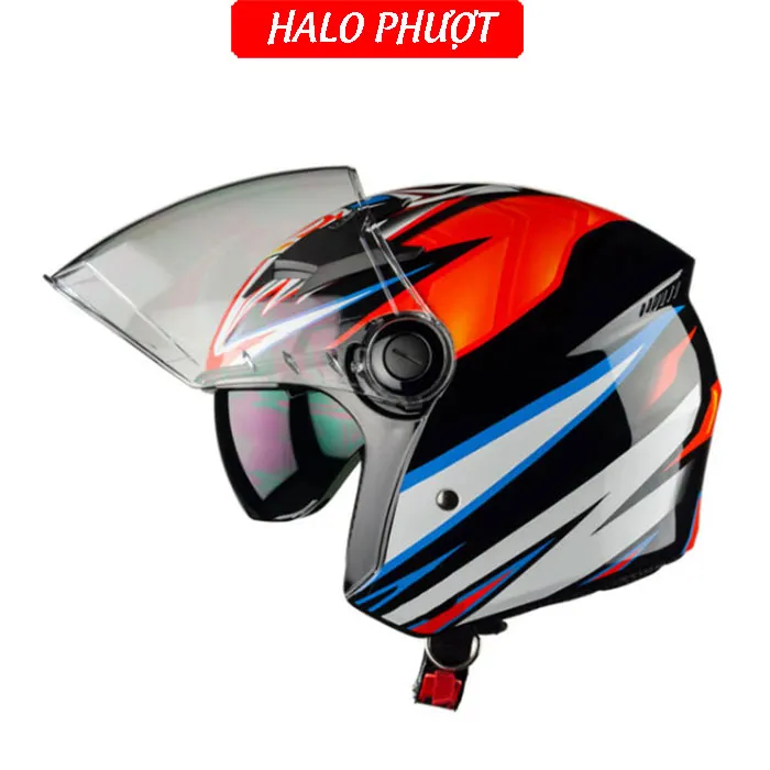 ( Tặng Tem KYT ) Nón bảo hiểm 3/4 2 kính Royal M268 - Tem Basani