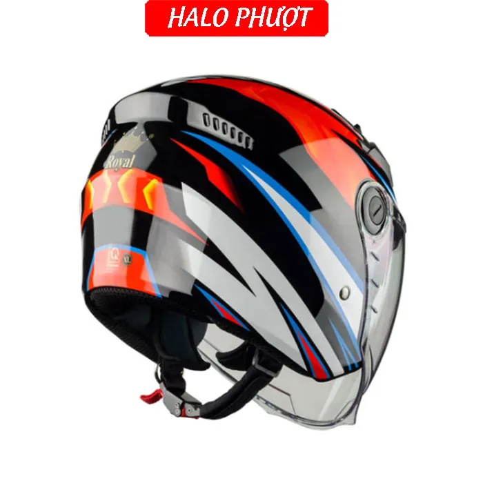 ( Tặng Tem KYT ) Nón bảo hiểm 3/4 2 kính Royal M268 - Tem Basani