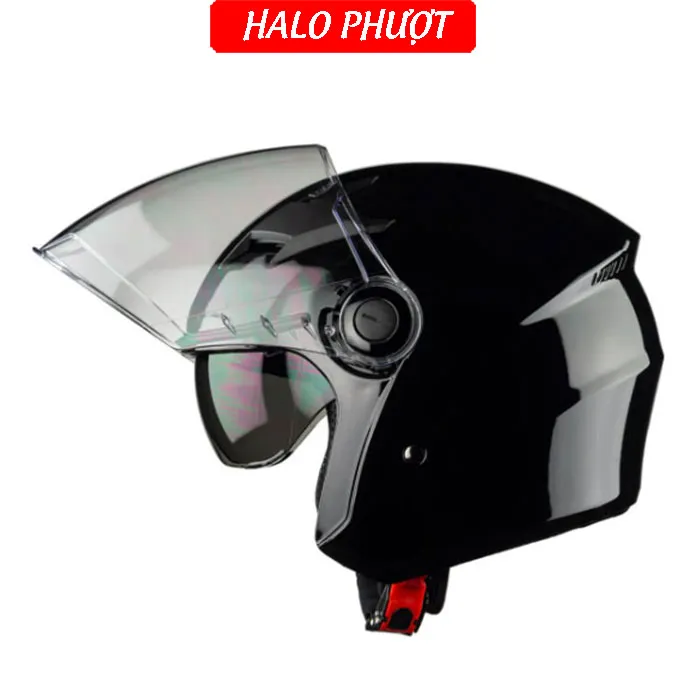 ( Tặng Tem KYT ) Nón bảo hiểm 3/4 2 kính Royal M268 - Đen Bóng