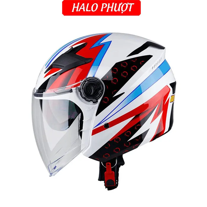 ( Tặng Tem KYT ) Nón bảo hiểm 3/4 2 kính Royal M268 - Tem Dragon Boy