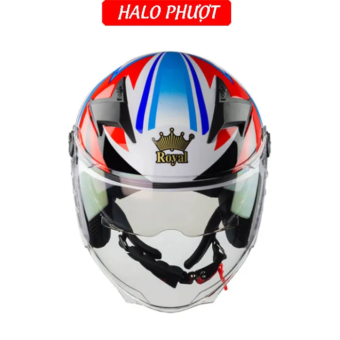 ( Tặng Tem KYT ) Nón bảo hiểm 3/4 2 kính Royal M268 - Tem Dragon Boy
